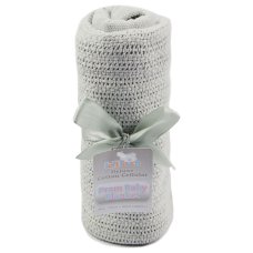 CBP60-G: Grey Deluxe Personalisation Cellular Cotton Roll Blanket